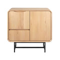 Moderne Houten Nachtkast met Dubbele Deur en Laden