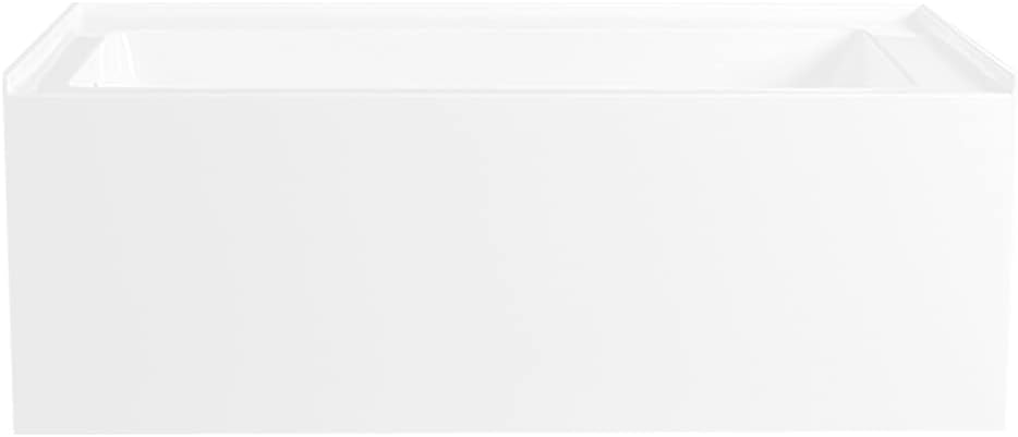 Kingston Brass VTAP603222L Aqua Eden 60-Inch Acrylic Alcove Tub with Left Hand Drain Hole, L 60" x W 32" x H 21-5/8"D, White