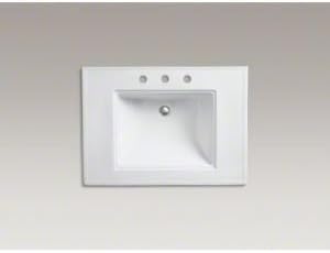 Kohler 2268-8-0 Memoirs Stately 30" pedestal bathroom sink with widespread faucet holes, White