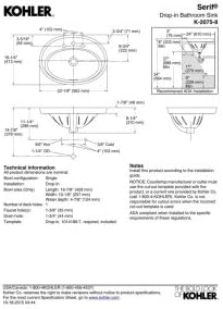 KOHLER SerifÂ® Drop-in bathroom sink with 8" widespread faucet holes