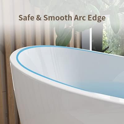 62" Lucite Acrylic Freestanding Bathtub, Double Slipper Soaking Tub