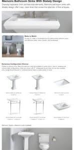 Kohler 2268-8-0 Memoirs Stately 30" pedestal bathroom sink with widespread faucet holes, White