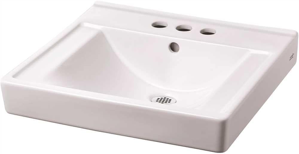 American Standard 9024004EC.020 Decorum Wall-Hung Bathroom Sink with Everclean and 4" Centers, White