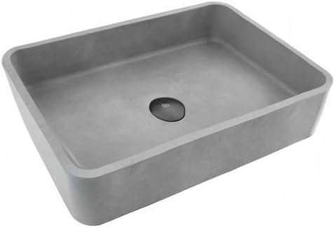 VIGO Cordoba Gothic 20" L x 13" W x 5" H Over The Counter Concrete Rectangular Vessel Bathroom Sink in Ash Gray -VG04062