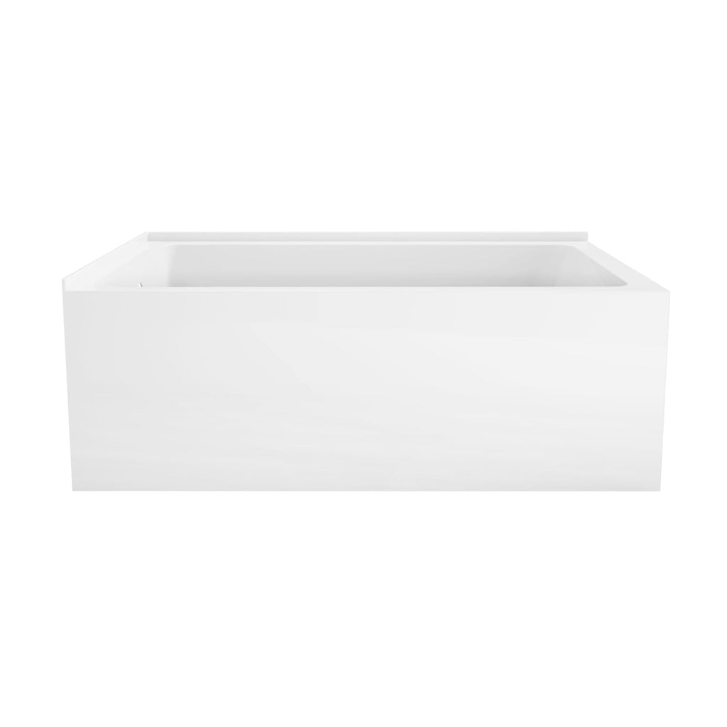 Kingston VTAP6030L22TS 2-Wall Corner Alcove Tub, Glossy White