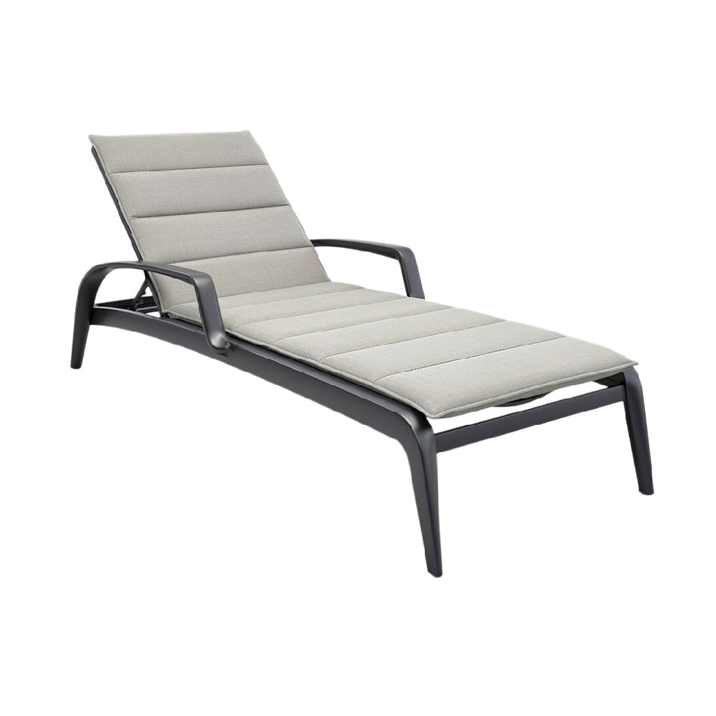 "Moderne Ligstoel met Comfortabele Zitting en Aluminium Frame"