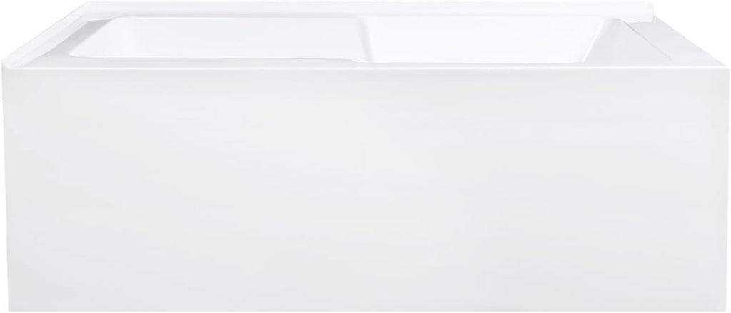 Kingston VTAM6032L22S 2-Wall Corner Alcove Tub, Glossy White