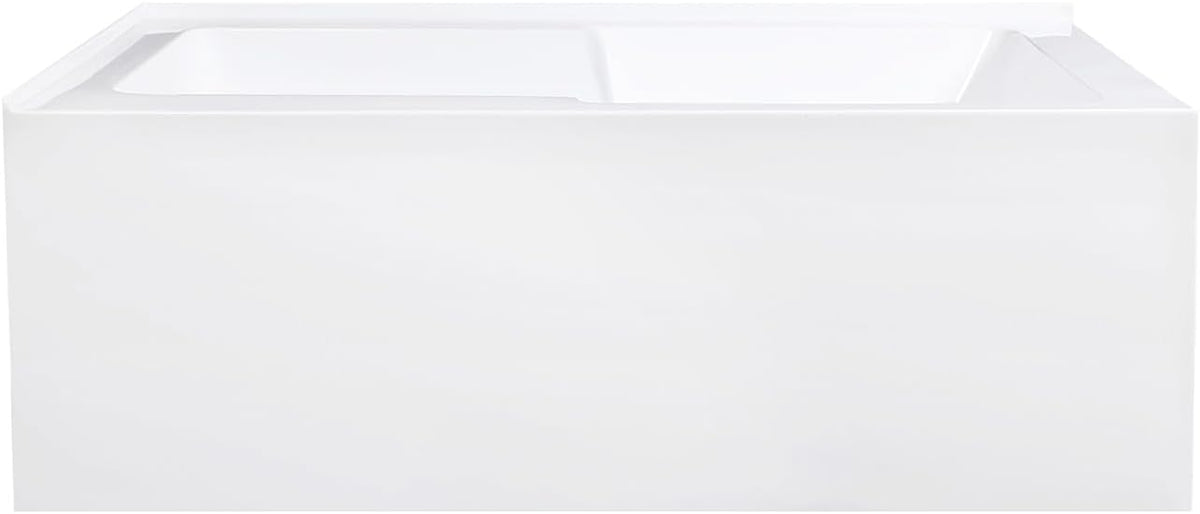 Kingston VTAM6032L22S 2-Wall Corner Alcove Tub, Glossy White
