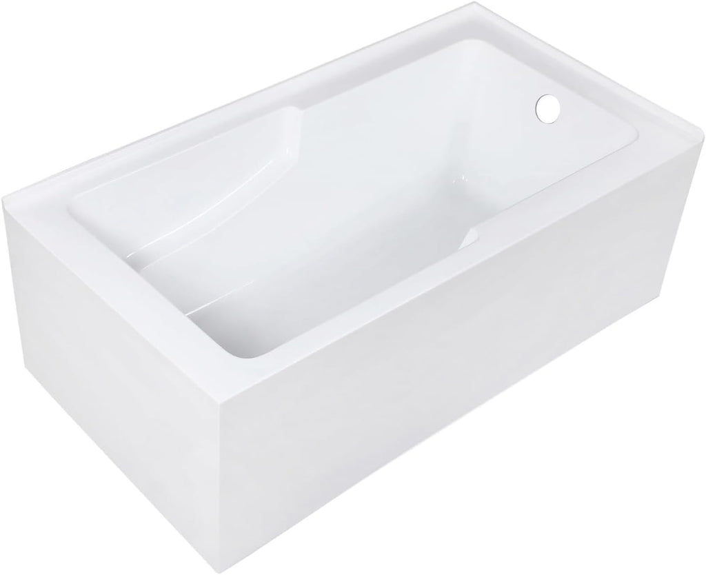Kingston VTAM6032R22S 2-Wall Corner Alcove Tub, Glossy White