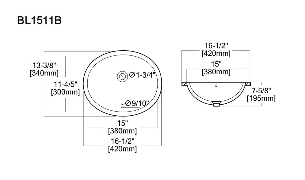 Undermount Bathroom Sink Oval - Dcolora 18"x15" White Porcelain Ceramic Oval Vessel Sink Under Counter Lavatory Vanity Bath Sink Bowl Basin With Overflow