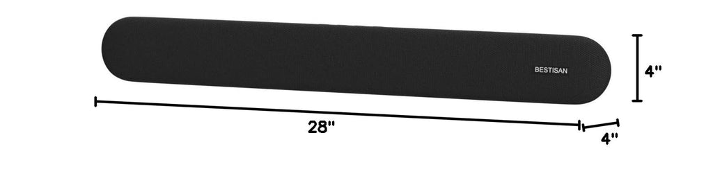 BESTISAN 2.1ch Sound Bar with Built-in Subwoofer, 120W Peak Power, HDMI ARC/Opt/AUX/USB/Bluetooth 5.3, 3 EQ Modes & Volume Boost, 16.5" All-in-One for TV/PC/Gaming/Projector