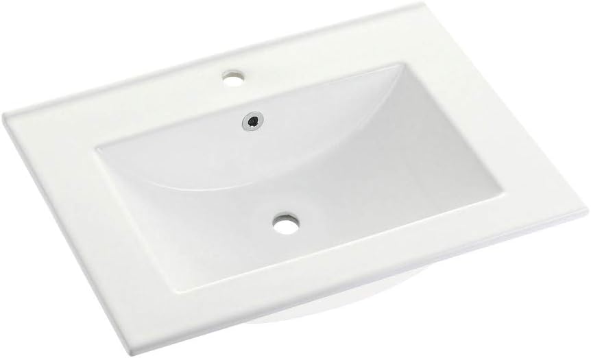 Kingston LBT24187W1 24" X 18" Ceramic Vanity Top, White