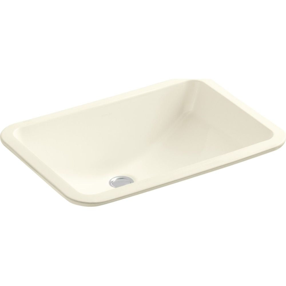 KOHLER 2214-0 Ladena Rectangular Undermount Bathroom Sink With Curved Bottom, 20-7/8" W X 14-3/8" L, White