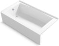 Kohler K-26108-LA-0 Entity 60" x 32" Alcove Bath, Left Drain Location, White (Drain Not Included)