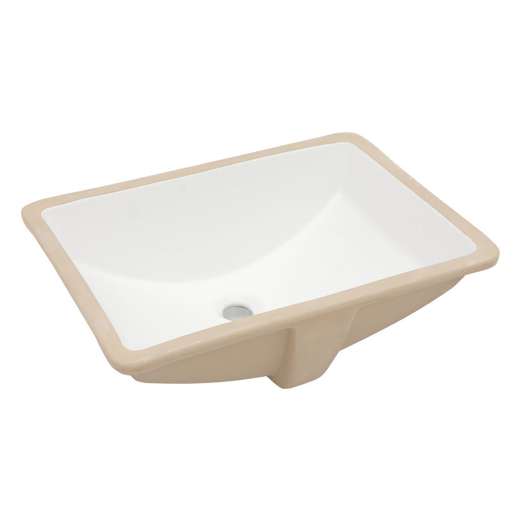 17 Inch Undermount Bathroom Sink Rectangle White