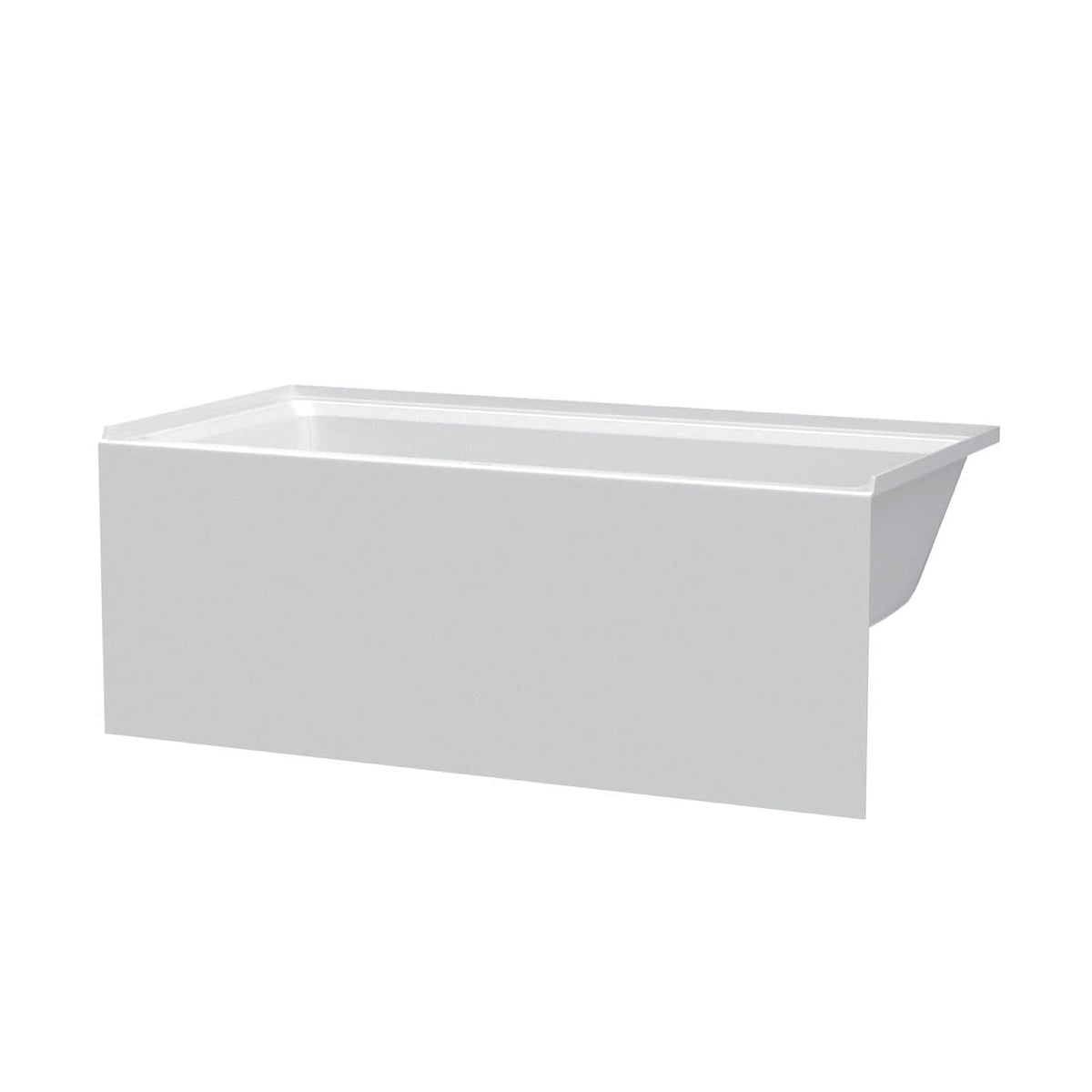 Fine Fixtures Acrylic, Fiberglass Alcove Soaking Bathtub with Integral Apron Front in Glossy White - Right Hand Drain, 72" x 32"