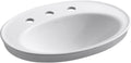 KOHLER SerifÂ® Drop-in bathroom sink with 8" widespread faucet holes