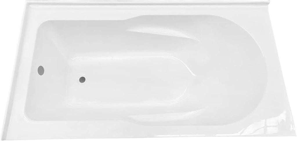 Kingston VTAM6032L21TS 2-Wall Corner Alcove Tub, Glossy White