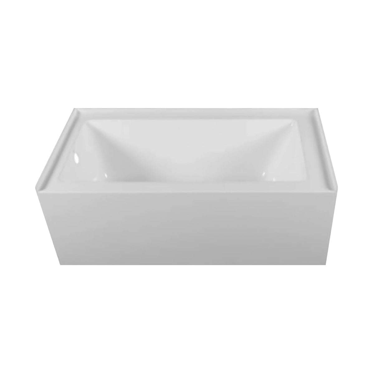 Fine Fixtures Acrylic, Fiberglass Alcove Soaking Bathtub with Integral Apron Front in Glossy White - Right Hand Drain, 72" x 32"
