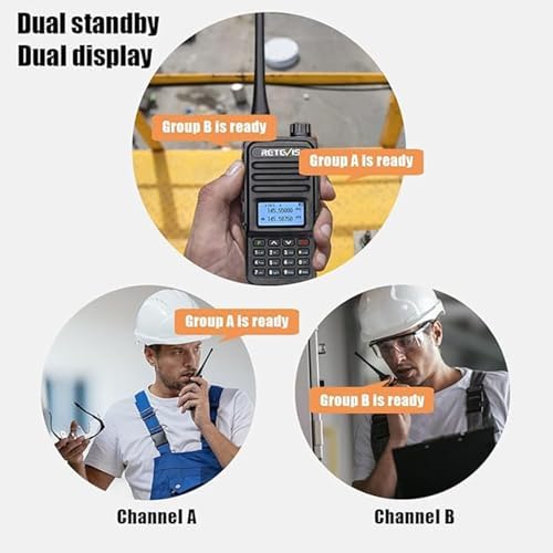 Retevis RT85 Walkie Talkies Long Range, Dual Band Ham Radio(2 Pack), 1400 mAh Battery, Bundle with Retevis MB1 CB Radio(1 Pack), AM/FM CB Radio Kit with Antenna, 2 Way Radio for Car Traveling