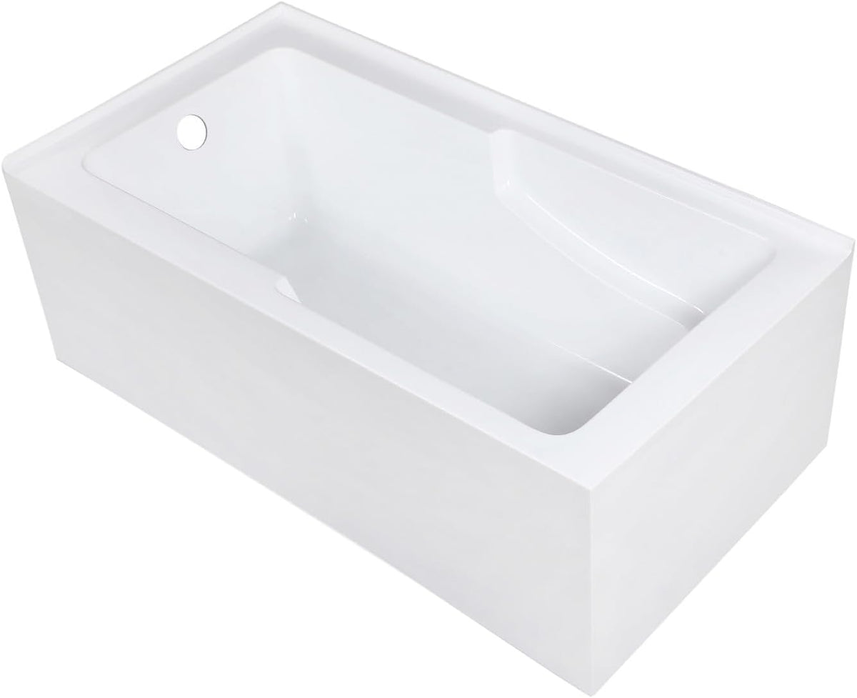 Kingston VTAM6032L22S 2-Wall Corner Alcove Tub, Glossy White