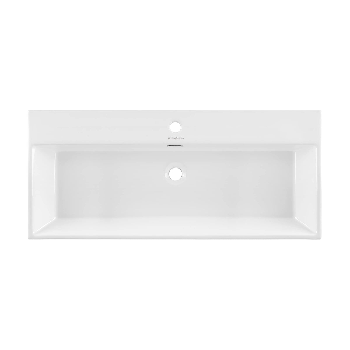 Claire 30" Rectangle Wall Mount Bathroom Sink in Glossy White