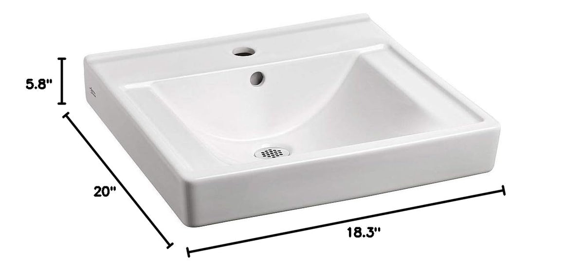 American Standard 9024004EC.020 Decorum Wall-Hung Bathroom Sink with Everclean and 4" Centers, White