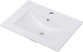 VINGLI 24 In Vanity Top Sink,1 Pre-Drilled Standard 1 3/8" Faucet Hole,1 3/4" Diameter of Center Hole,24 Inch Modern Rectangular Ceramic Single Sink Basin Vanity Top, 24"Wx18.1"Dx6.7"H,White