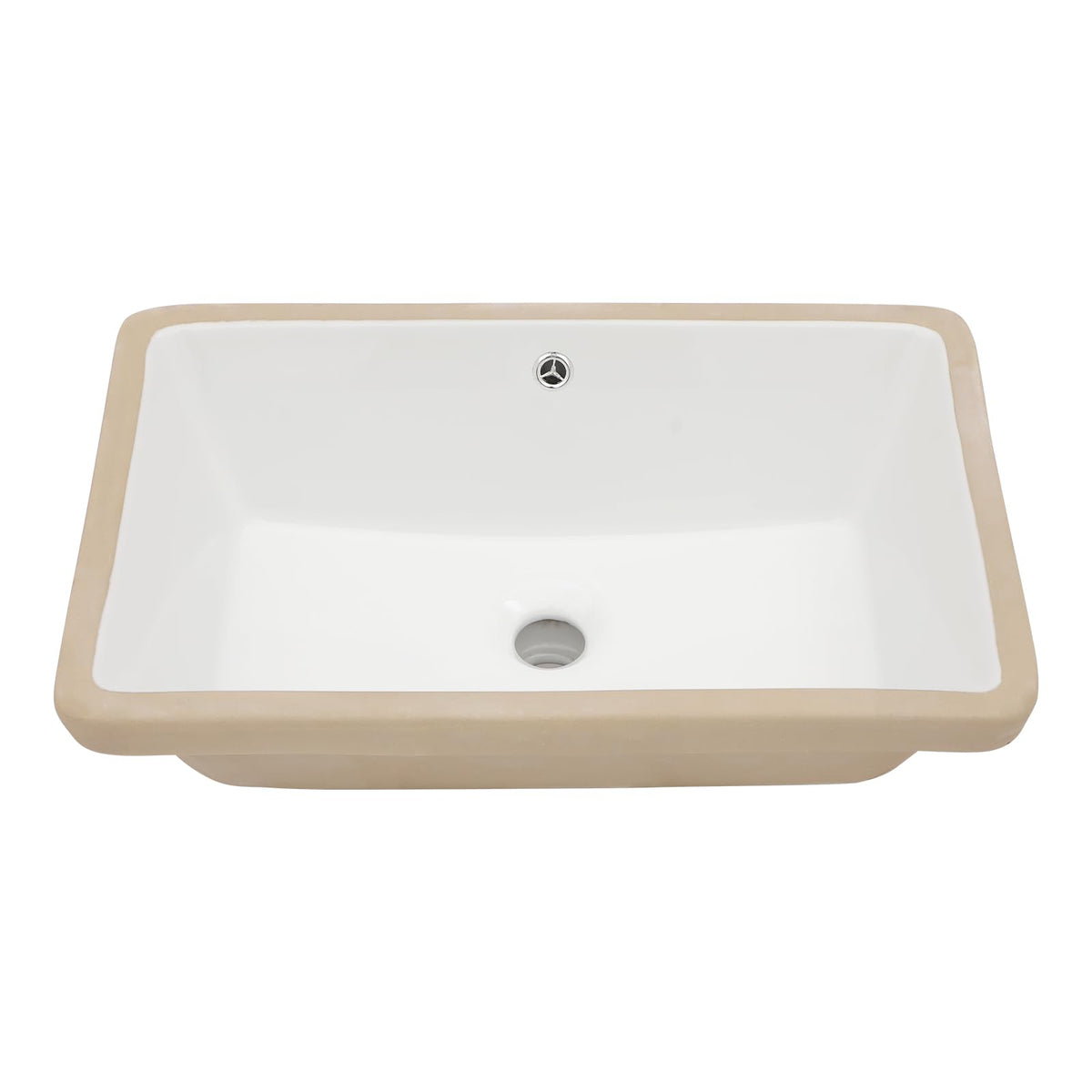 Mocoloo Bathroom Sink Undermount 22"x16" White Rectangle Porcelain Sink with Vertical Sides and Overflow Drain Under Counter Mount Ceramic Lavatory Vanity Sinks for Bathroom Interior Size 19 x 13