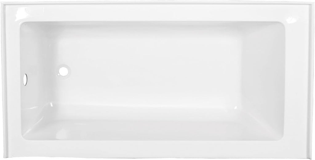 Kingston Brass VTAP603222L Aqua Eden 60-Inch Acrylic Alcove Tub with Left Hand Drain Hole, L 60" x W 32" x H 21-5/8"D, White