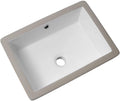 Lordear 17x12 Inch Undermount Bathroom Sink (Installation Size: 15"x10") Vanity Small Sinks Rectangle Pure White Porcelain Ceramic Bath Lavatory Vanity Sink Basin with Overflow