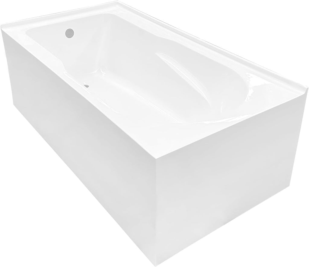 Kingston VTAM6032L21TS 2-Wall Corner Alcove Tub, Glossy White