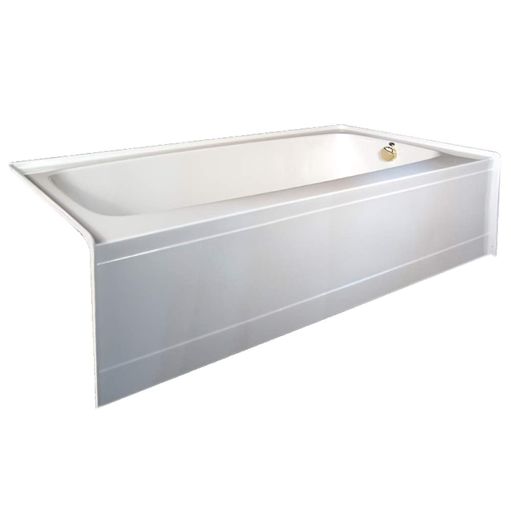 Hydro Systems Regan Rectangular Acrylic Alcove Bathtub with Left Hand Drain, White, 72 x 32 x 20-Inch