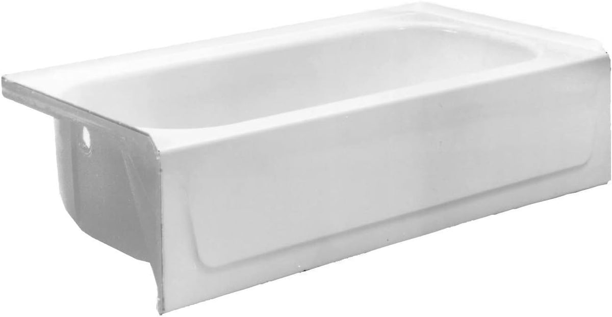 PROFLO PFB16L Folsom 60" X 30" Enameled Steel Soaking Bathtub - Three Wall Alcove Installation (Left-Side Drain)