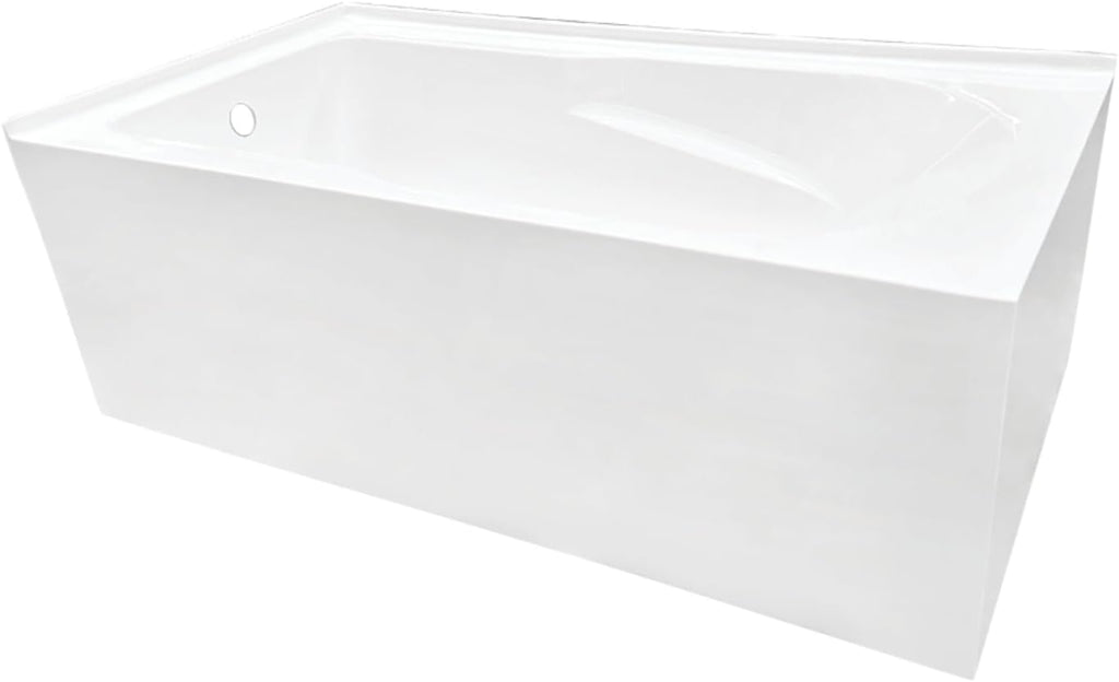 Kingston VTAM6032L21TS 2-Wall Corner Alcove Tub, Glossy White