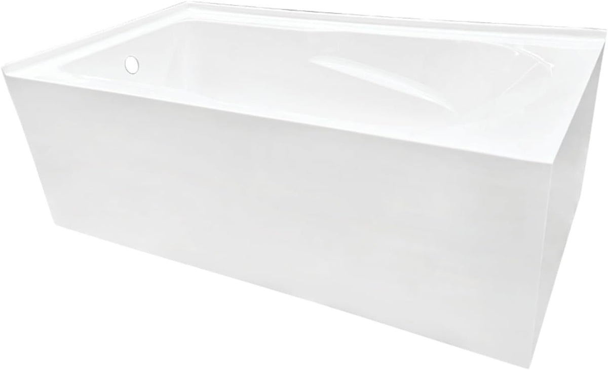 Kingston VTAM6032L21TS 2-Wall Corner Alcove Tub, Glossy White
