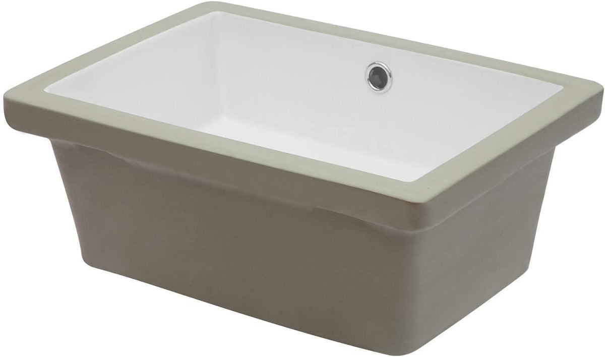 17 Inch Undermount Bathroom Sink Rectangle White