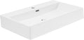 Claire 30" Rectangle Wall Mount Bathroom Sink in Glossy White