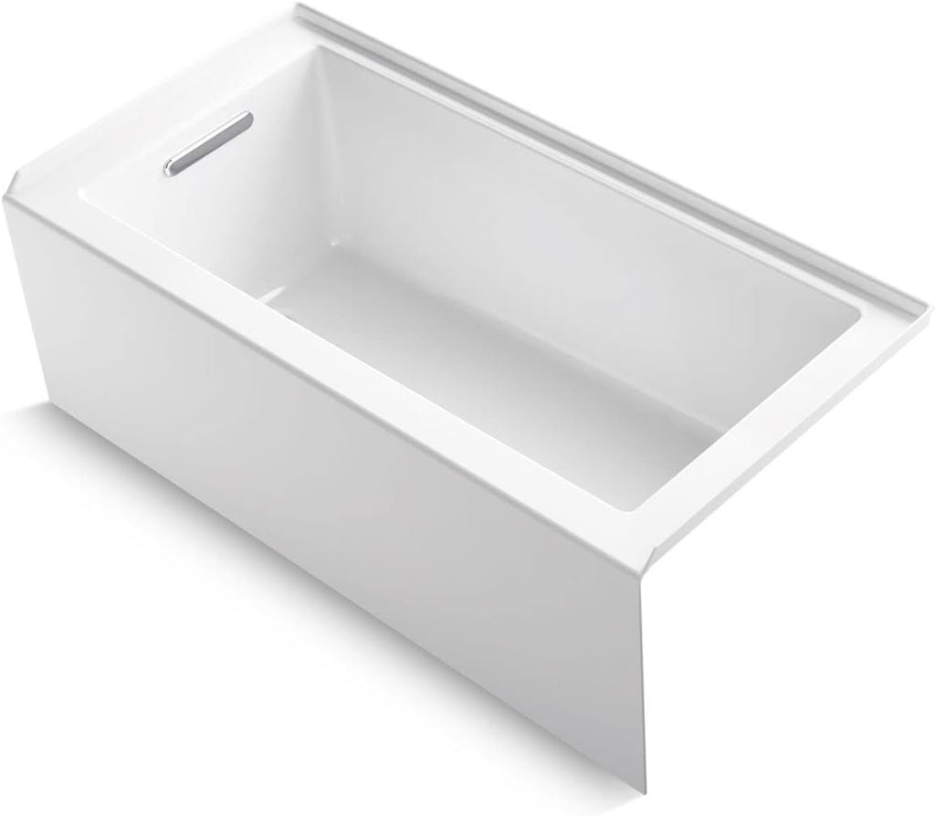 Kohler 20201-LA-0 UnderscoreÂ® 60" x 30" alcove bath with integral apron, integral flange, and left-hand drain, White