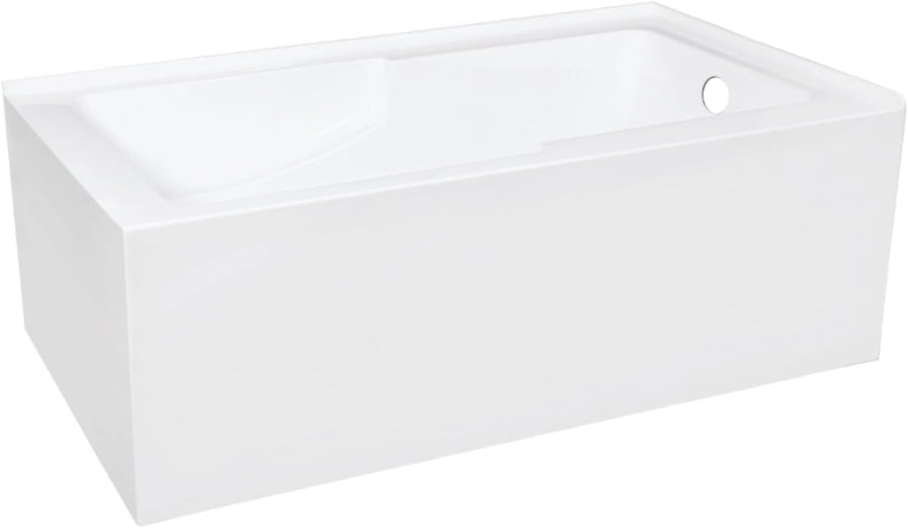 Kingston VTAM6032R22S 2-Wall Corner Alcove Tub, Glossy White