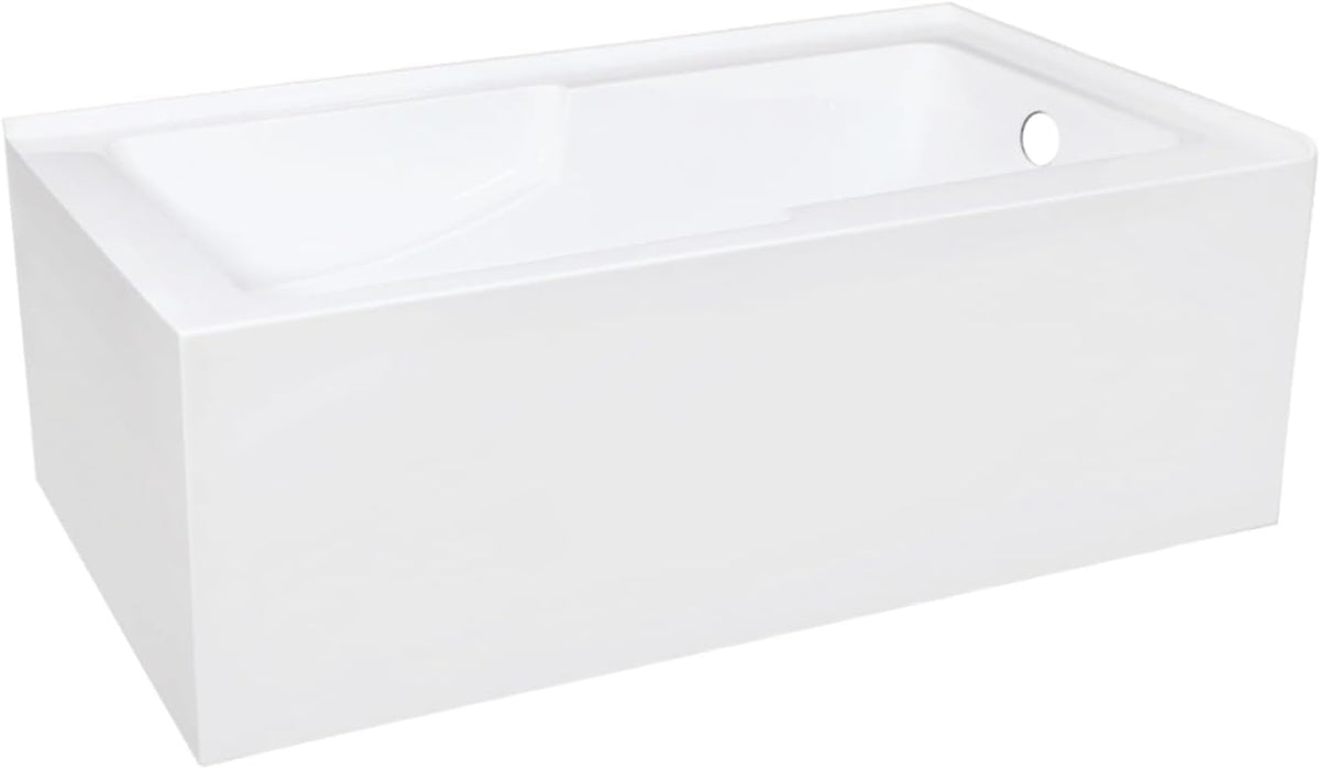 Kingston VTAM6032R22S 2-Wall Corner Alcove Tub, Glossy White