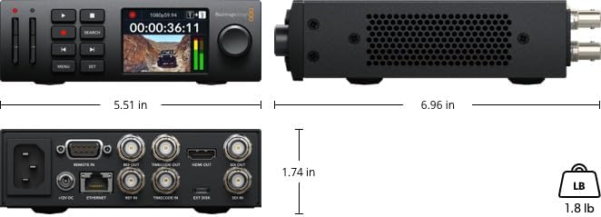 Blackmagic Design HyperDeck Studio HD Mini Studio-Recorder Black