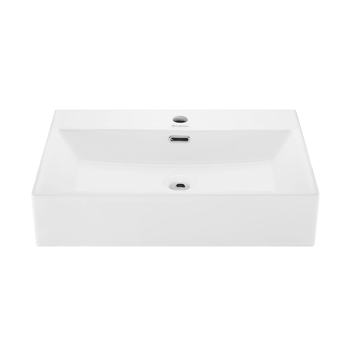 Claire 30" Rectangle Wall Mount Bathroom Sink in Glossy White