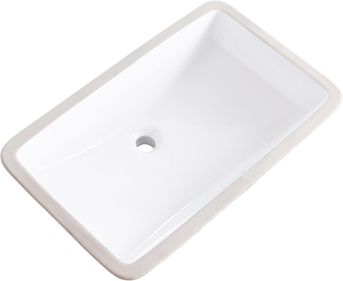 27 Inch Undermount Bathroom Sink with Overflow Rectangle Sinks