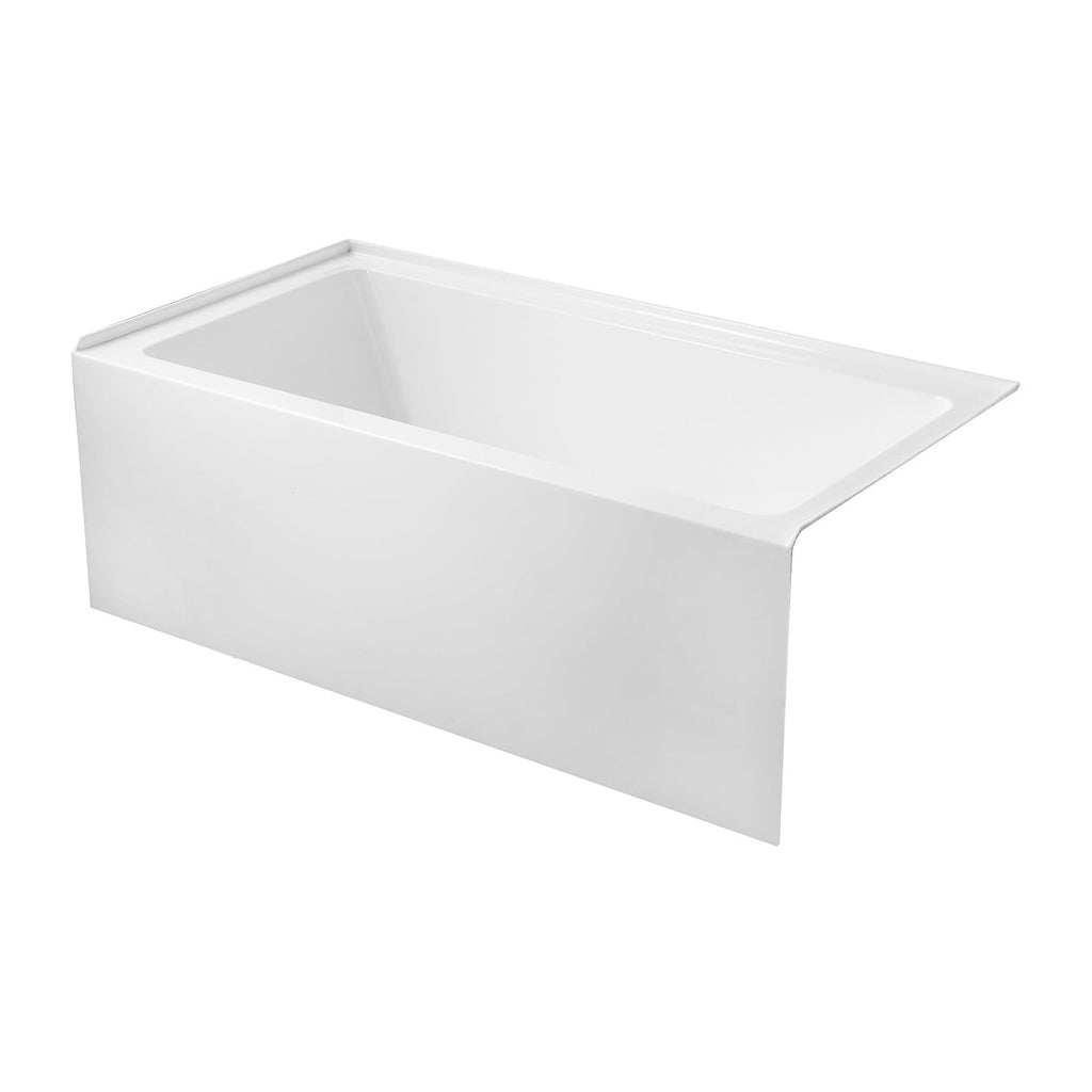 Aqua Eden VTAP603222R 60-Inch Acrylic 3-Wall Alcove Tub with Right Hand Drain Hole, White
