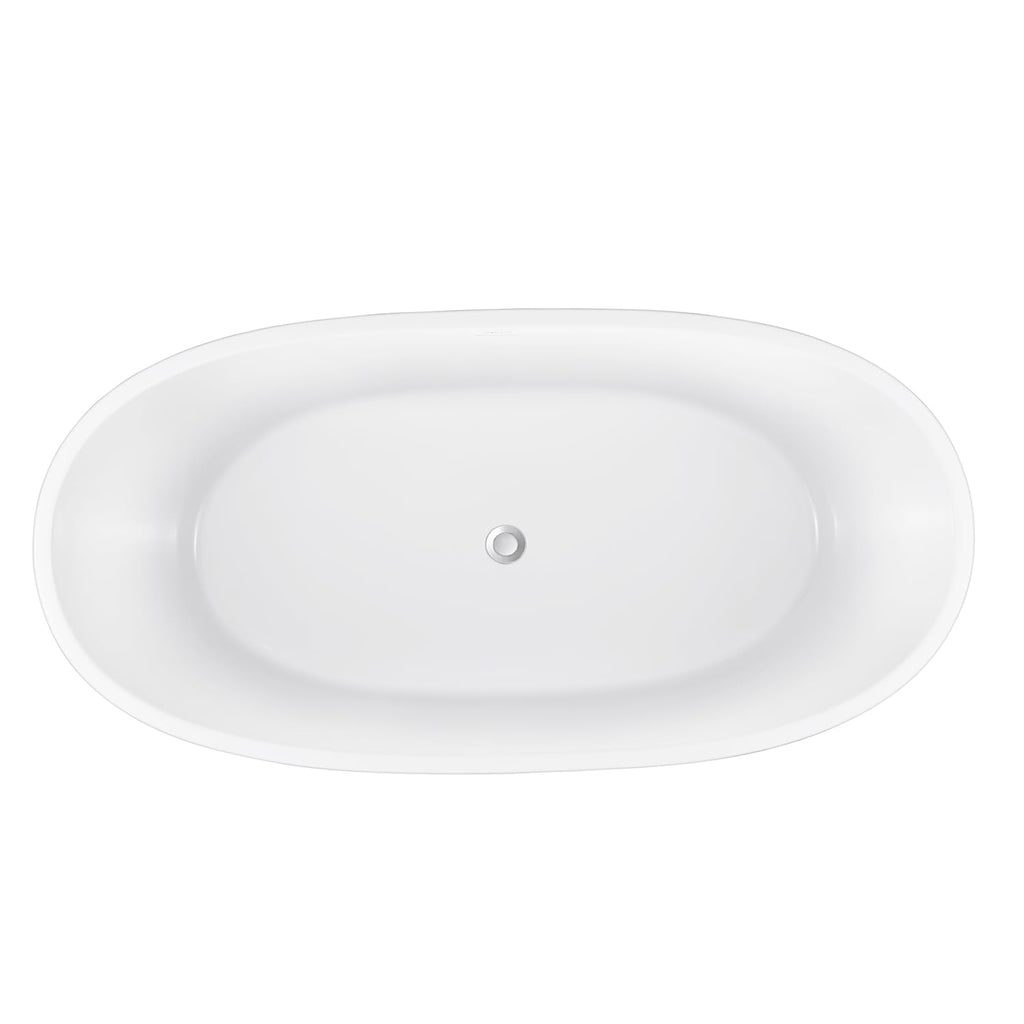 62" Lucite Acrylic Freestanding Bathtub, Double Slipper Soaking Tub