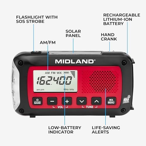 Midland Deluxe Home and Travel Emergency Radio - NOAA Weather Alert Scanner