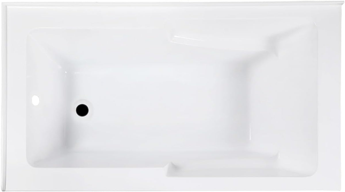 Kingston VTAM6032L22S 2-Wall Corner Alcove Tub, Glossy White