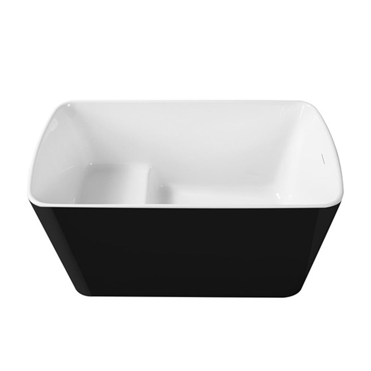 49" Acrylic Freestanding Bathtub - Japanese Square Soaking Tub with Built-in Seat & Toe-Tap Drain, Glossy White Finish, CUPC Certified