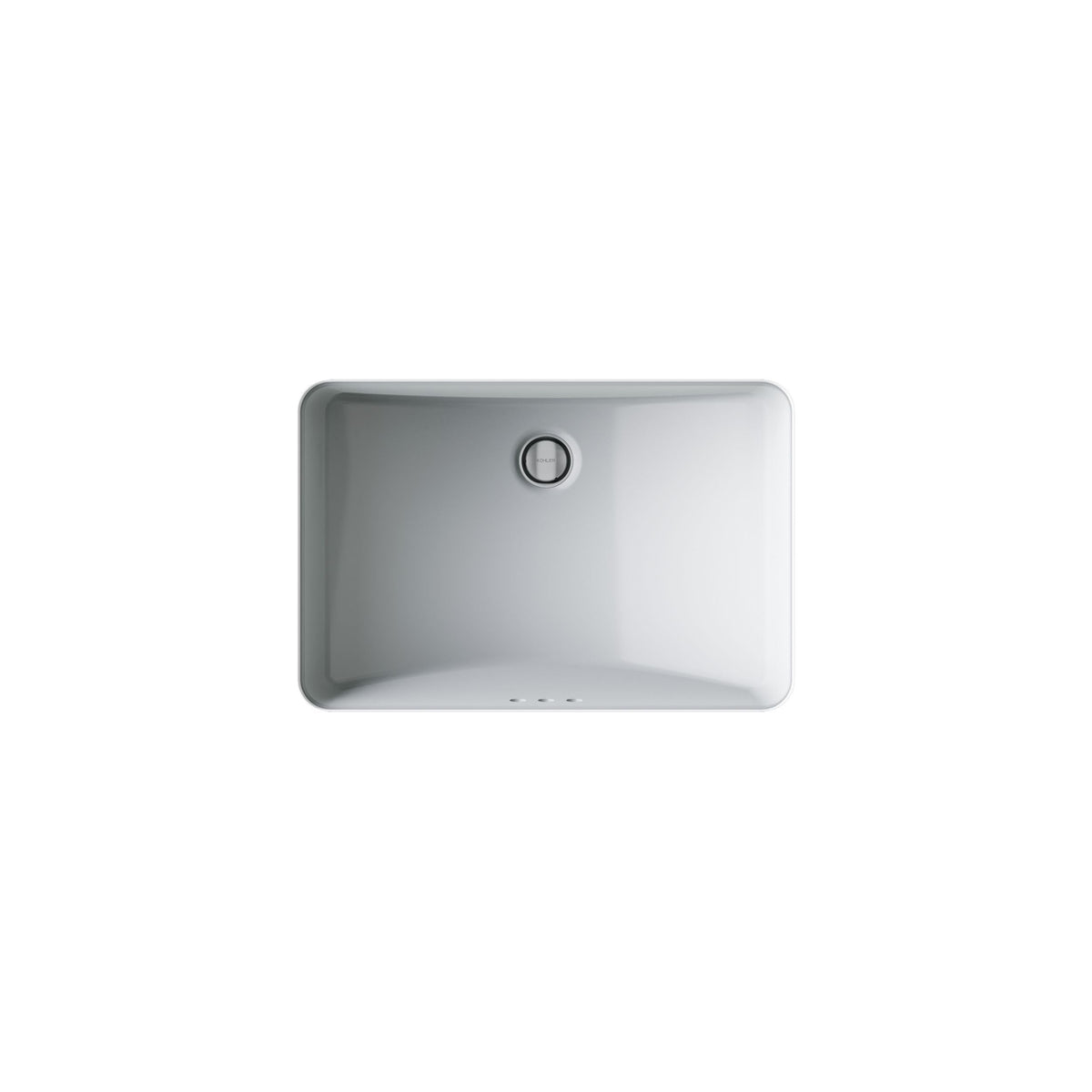 KOHLER 2214-0 Ladena Rectangular Undermount Bathroom Sink With Curved Bottom, 20-7/8" W X 14-3/8" L, White